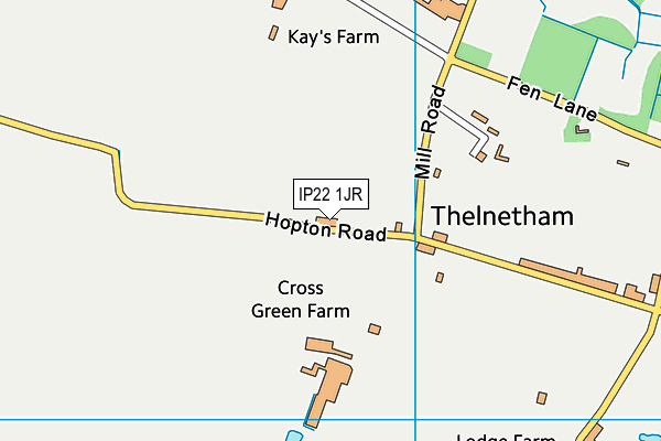 IP22 1JR map - OS VectorMap District (Ordnance Survey)