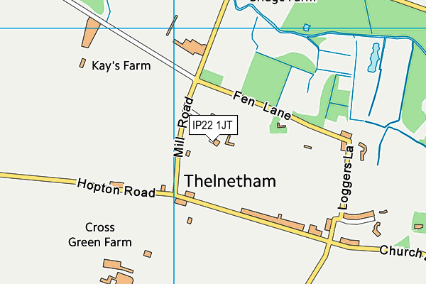 IP22 1JT map - OS VectorMap District (Ordnance Survey)