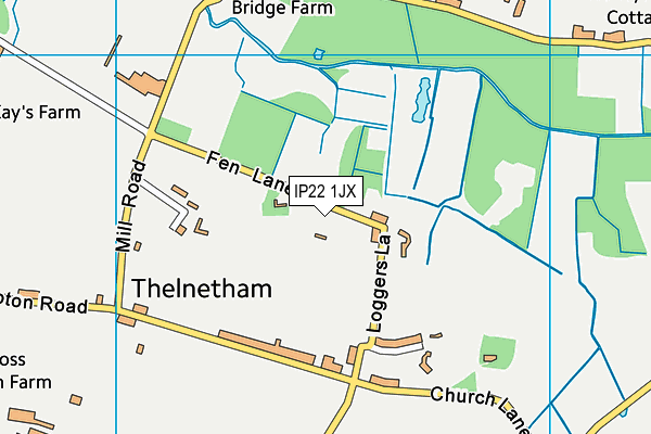 IP22 1JX map - OS VectorMap District (Ordnance Survey)