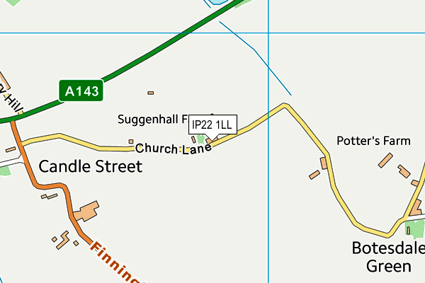 IP22 1LL map - OS VectorMap District (Ordnance Survey)