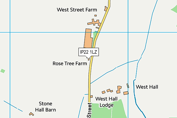 IP22 1LZ map - OS VectorMap District (Ordnance Survey)