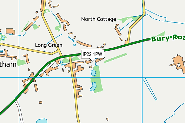 IP22 1PW map - OS VectorMap District (Ordnance Survey)