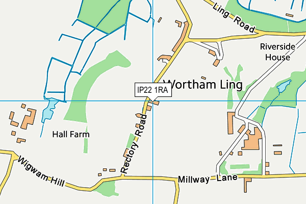 IP22 1RA map - OS VectorMap District (Ordnance Survey)