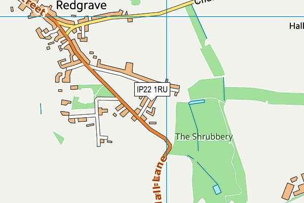 IP22 1RU map - OS VectorMap District (Ordnance Survey)