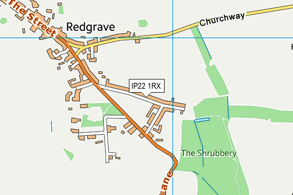 IP22 1RX map - OS VectorMap District (Ordnance Survey)