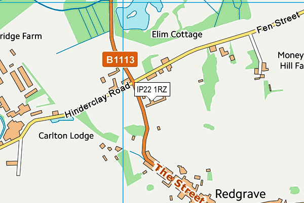 IP22 1RZ map - OS VectorMap District (Ordnance Survey)