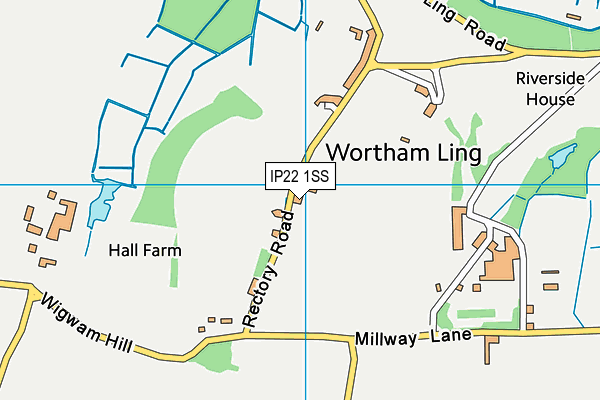 IP22 1SS map - OS VectorMap District (Ordnance Survey)