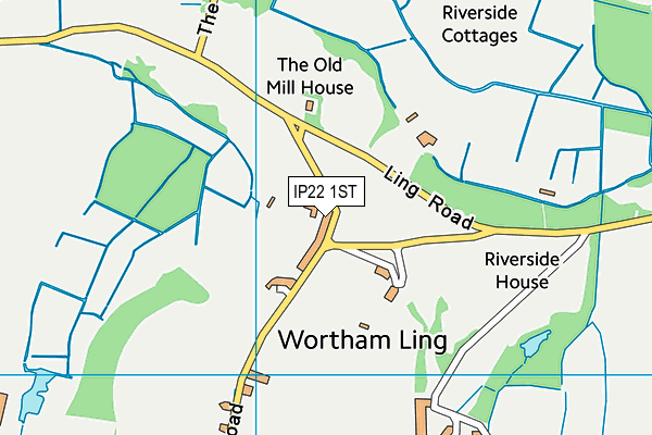 IP22 1ST map - OS VectorMap District (Ordnance Survey)