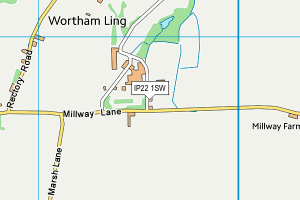 IP22 1SW map - OS VectorMap District (Ordnance Survey)