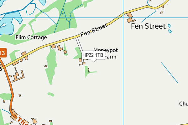 IP22 1TB map - OS VectorMap District (Ordnance Survey)