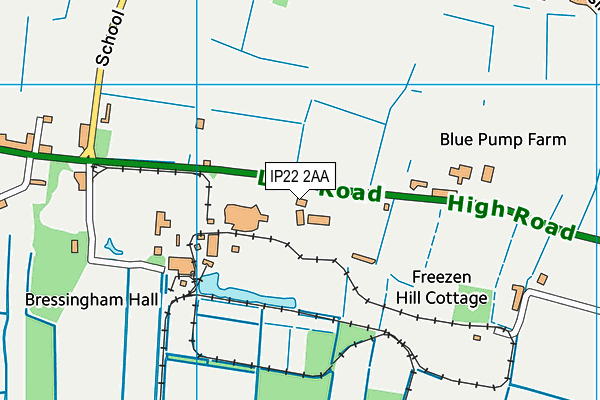 IP22 2AA map - OS VectorMap District (Ordnance Survey)