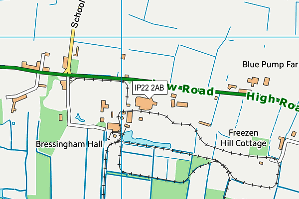 IP22 2AB map - OS VectorMap District (Ordnance Survey)