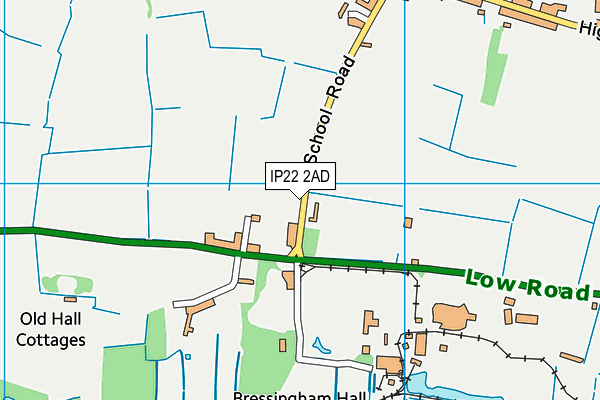 IP22 2AD map - OS VectorMap District (Ordnance Survey)
