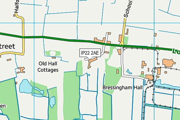 IP22 2AE map - OS VectorMap District (Ordnance Survey)