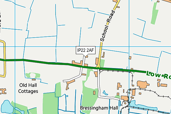 IP22 2AF map - OS VectorMap District (Ordnance Survey)