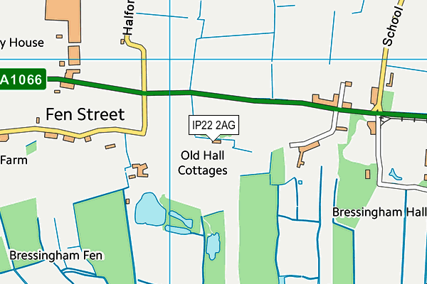 IP22 2AG map - OS VectorMap District (Ordnance Survey)