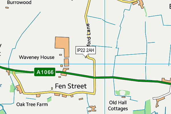 IP22 2AH map - OS VectorMap District (Ordnance Survey)