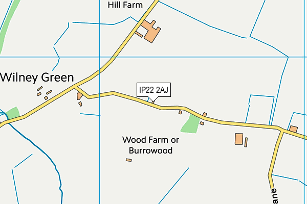 IP22 2AJ map - OS VectorMap District (Ordnance Survey)