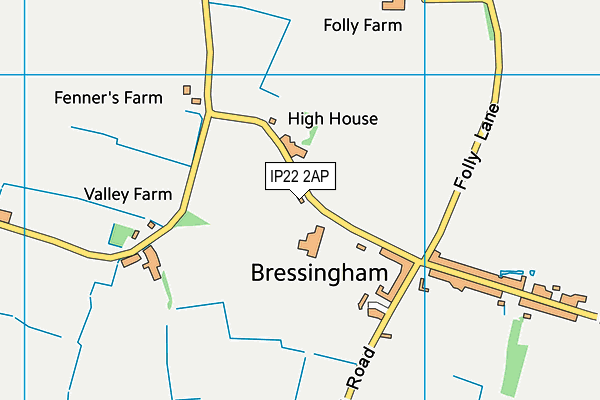 IP22 2AP map - OS VectorMap District (Ordnance Survey)