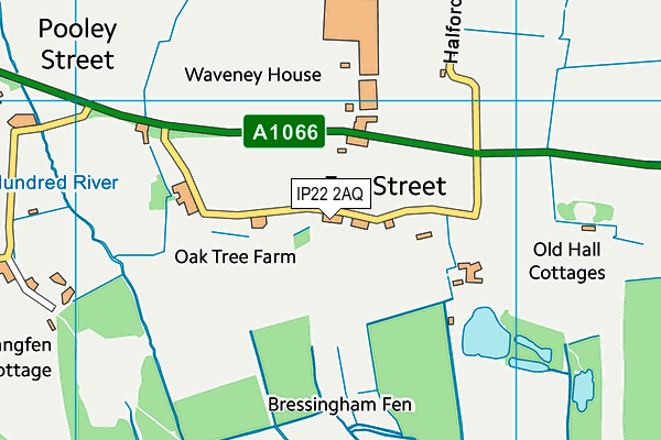 IP22 2AQ map - OS VectorMap District (Ordnance Survey)