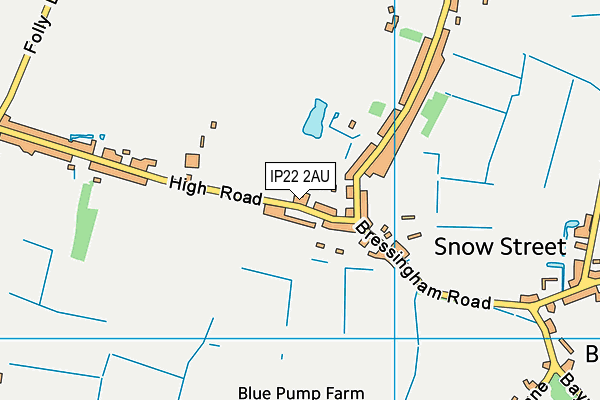 IP22 2AU map - OS VectorMap District (Ordnance Survey)