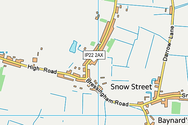 IP22 2AX map - OS VectorMap District (Ordnance Survey)