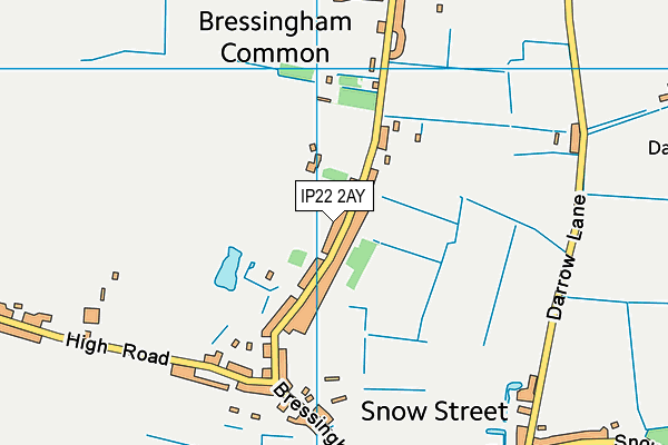 IP22 2AY map - OS VectorMap District (Ordnance Survey)