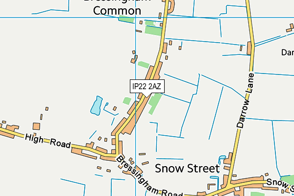 IP22 2AZ map - OS VectorMap District (Ordnance Survey)