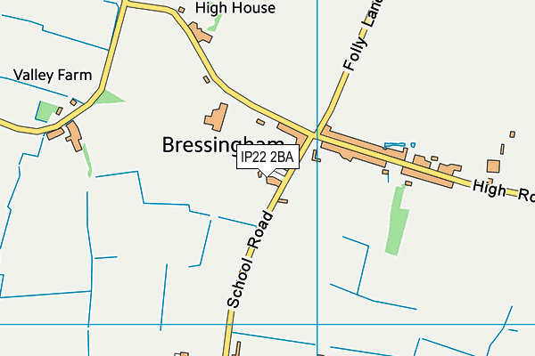 IP22 2BA map - OS VectorMap District (Ordnance Survey)