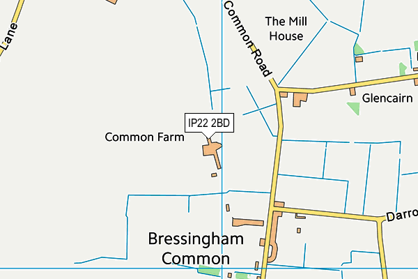 IP22 2BD map - OS VectorMap District (Ordnance Survey)