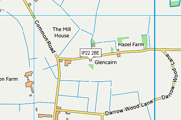 IP22 2BE map - OS VectorMap District (Ordnance Survey)