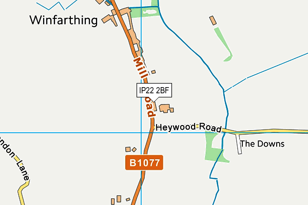 IP22 2BF map - OS VectorMap District (Ordnance Survey)