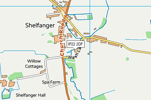 IP22 2DF map - OS VectorMap District (Ordnance Survey)