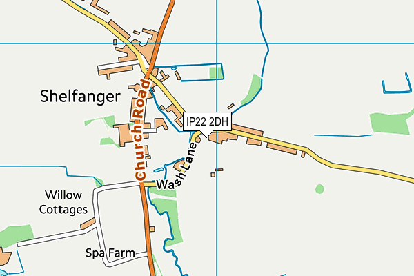 IP22 2DH map - OS VectorMap District (Ordnance Survey)