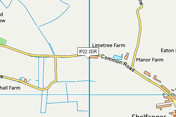 IP22 2DR map - OS VectorMap District (Ordnance Survey)