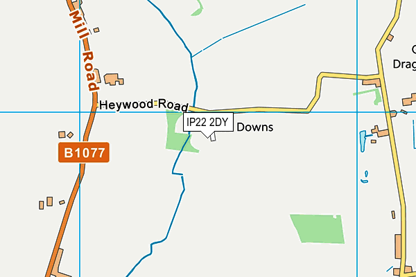 IP22 2DY map - OS VectorMap District (Ordnance Survey)