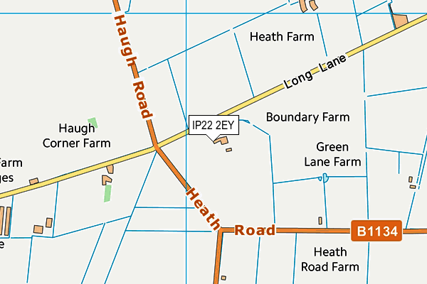 IP22 2EY map - OS VectorMap District (Ordnance Survey)