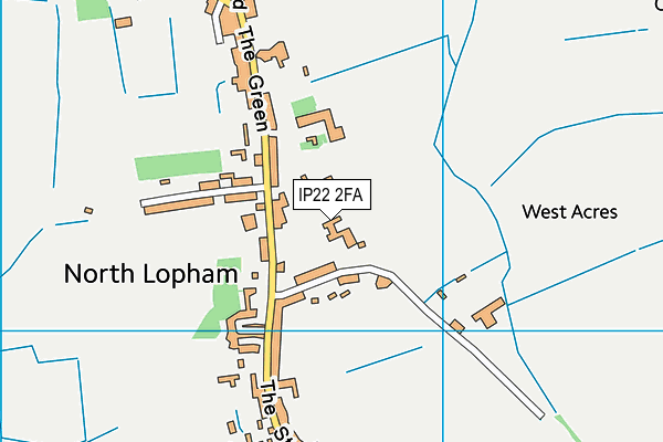 IP22 2FA map - OS VectorMap District (Ordnance Survey)