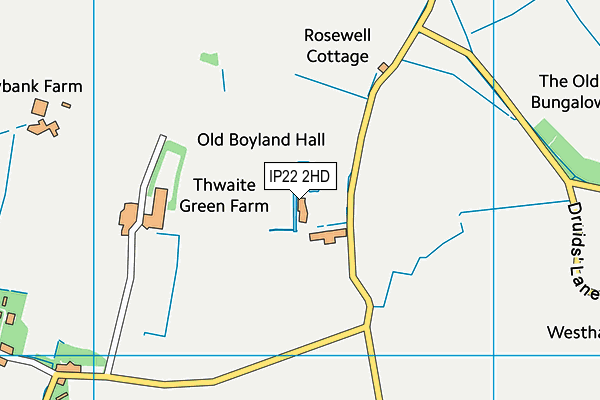 IP22 2HD map - OS VectorMap District (Ordnance Survey)