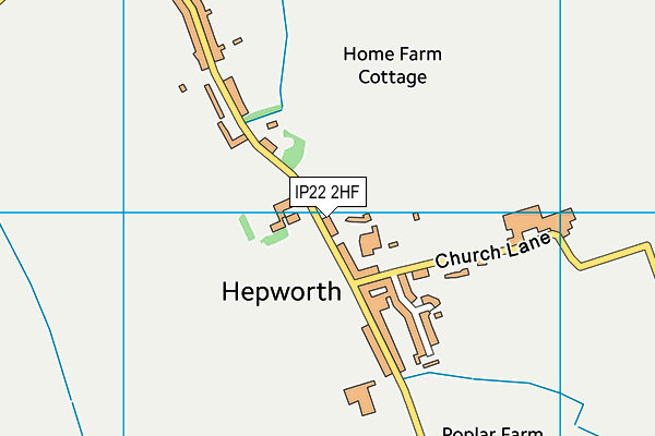 IP22 2HF map - OS VectorMap District (Ordnance Survey)