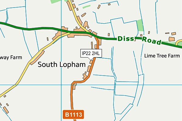 IP22 2HL map - OS VectorMap District (Ordnance Survey)