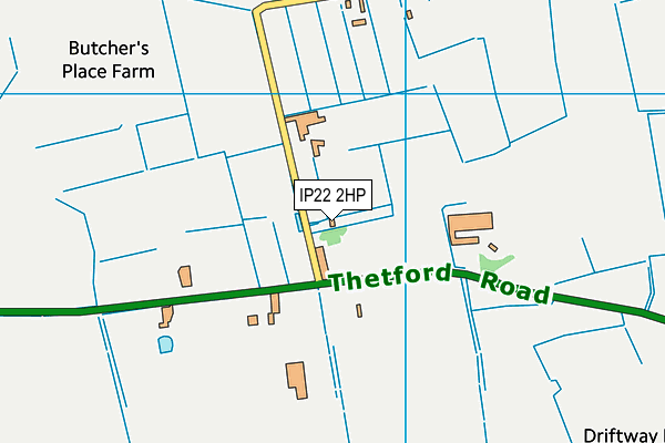 IP22 2HP map - OS VectorMap District (Ordnance Survey)