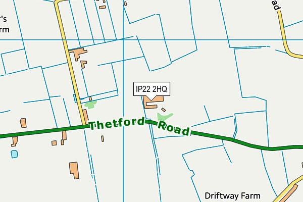 IP22 2HQ map - OS VectorMap District (Ordnance Survey)