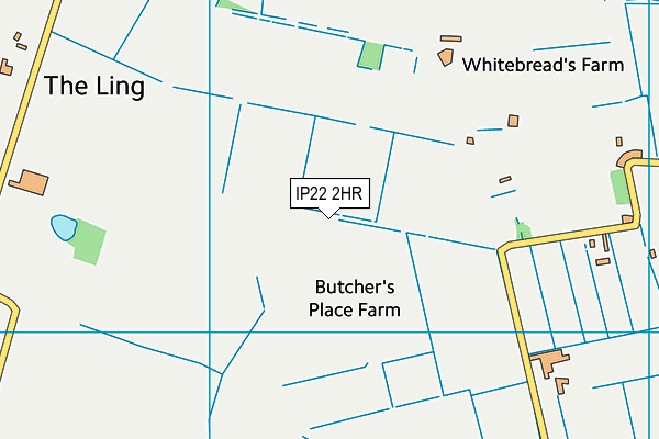 IP22 2HR map - OS VectorMap District (Ordnance Survey)