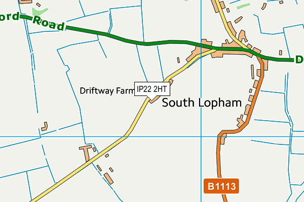 IP22 2HT map - OS VectorMap District (Ordnance Survey)