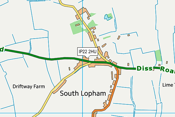 IP22 2HU map - OS VectorMap District (Ordnance Survey)