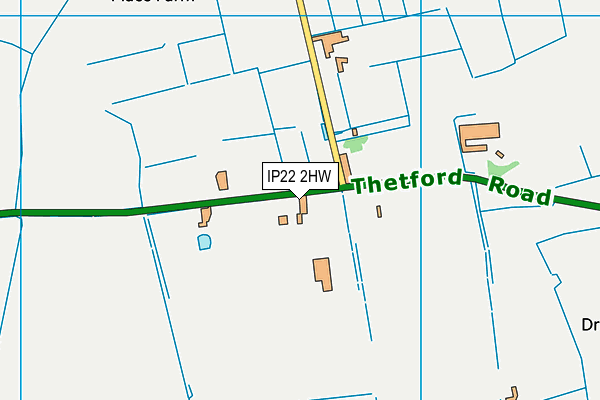 IP22 2HW map - OS VectorMap District (Ordnance Survey)