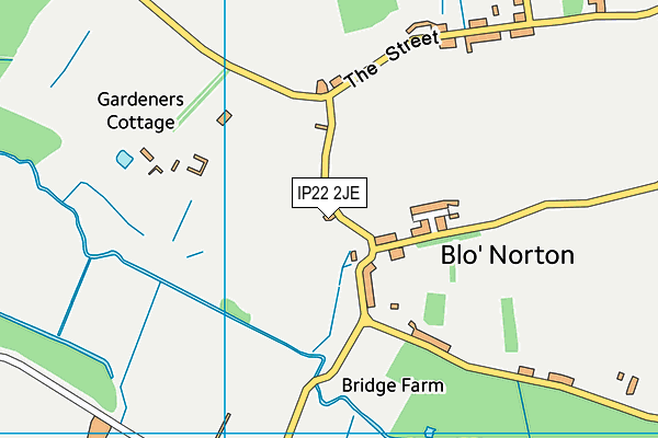 IP22 2JE map - OS VectorMap District (Ordnance Survey)