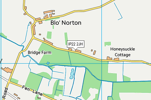 IP22 2JH map - OS VectorMap District (Ordnance Survey)