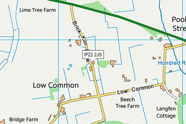 IP22 2JS map - OS VectorMap District (Ordnance Survey)